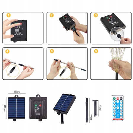 4x LAMPA SOLARNA OGRODOWA DRZEWKO DMUCHAWIEC FAJERWERKI 480LED ciepły BIAŁY