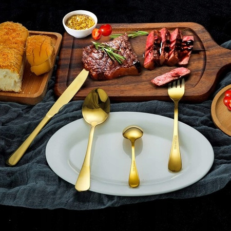 Zestaw komplet sztućców stalowych 24 szt. 6 osób serwis obiadowy sztućce