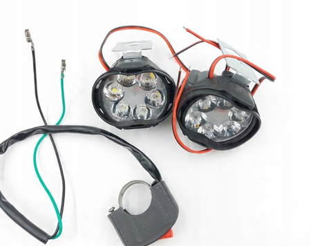 2 szt. Uniwersalny reflektor motocyklowy wodoodporny z włącznikiem