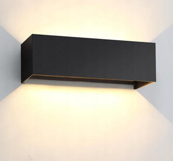 Kinkiet wewnętrzny , zewnętrzny czarny z regulowanym kątem świecenia 18 W