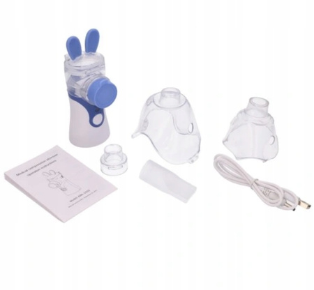 INHALATOR NEBULIZATOR DLA DZIECI I DOROSŁYCH PRZENOŚNY NA BATERIE CICHY USB