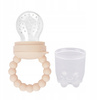 SILIKONOWY GRYZAK DO PODAWANIA POKARMU ZESTAW 3w1 dla niemowląt 4m+ beżowy