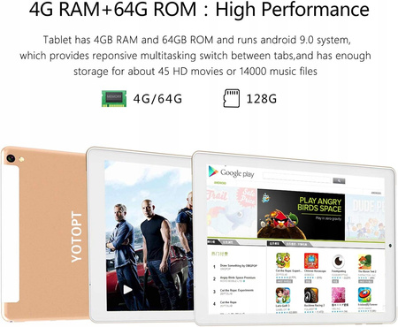 Tablet YOTOPT Y103) 10,1" 4 GB / 64 GB złoty