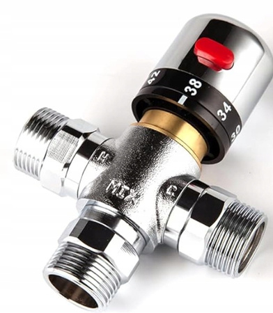 Termostatyczny zawór mieszający, 19,8 mm 3-drożny solidny mosiądz