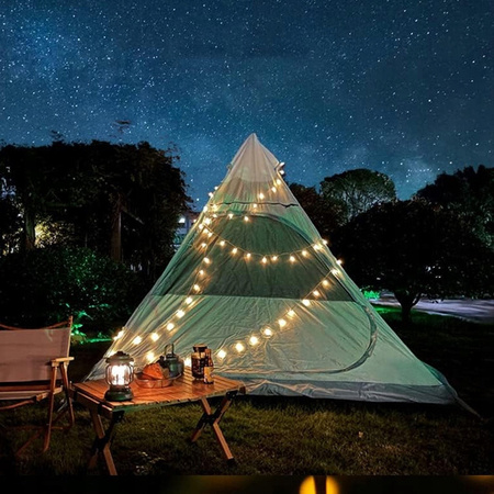 Girlanda Ogrodowa LED 12m Wodoodporna Solarne Oświetlenie Zewnętrzne 8-Tryb