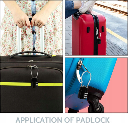 3-cyfrowa kłódka kodowana z długim pałąkiem, 3-pak