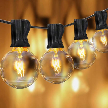 GIRLANDA ŚWIETLNA CHOINKOWA OGRODOWA 15M 25 ŻARÓWEK ZEWNĘTRZNE Choinkowe