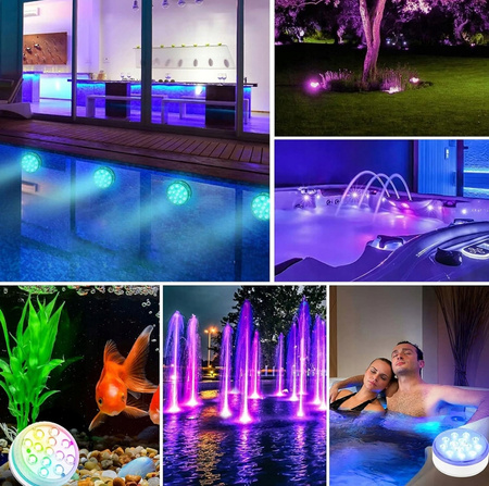 OŚWIETLENIE BASENU 4 SZTUKI PODWODNE BASENOWE LED RGB