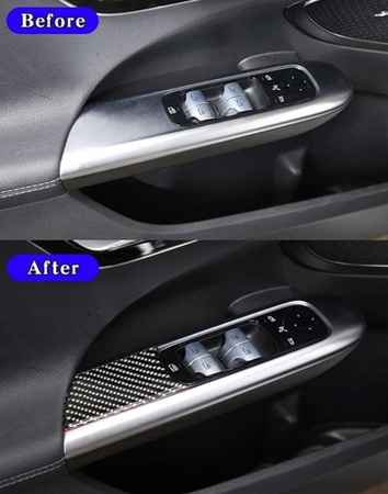 Nakładki na panel sterowania szybami – styl karbonowy W206 C200 C260 2022
