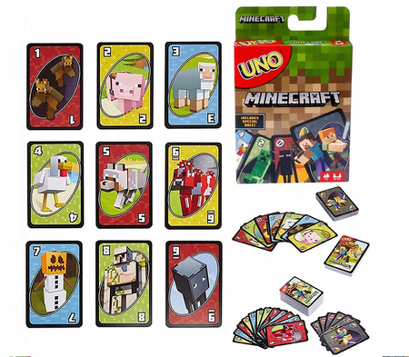 UNO MINECRAFT KARTY 112 UNO GRA KARCIANA