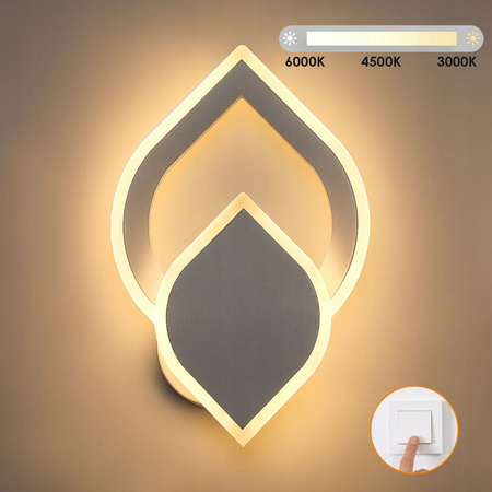 LAMPA ŚCIENNA KINKIET LED WEWNĘTRZNY DO SYPIALNI, SALONU 18W 3000K