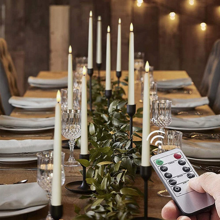 6x ŚWIECZKA LED RUCHOMY PŁOMIEŃ WKŁAD Z PILOT