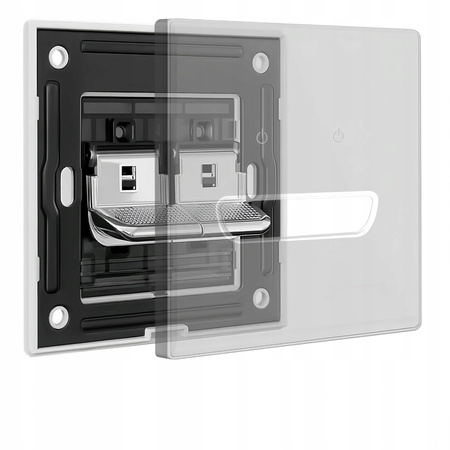 PRZEŁĄCZNIK WŁĄCZNIK ŚWIATŁA SZKLANY BIAŁY POŁYSK 2-KANAŁOWY