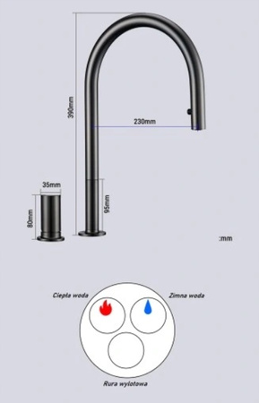 Jednouchwytowa obrotowa bateria kuchenna z perlatorem pull out matowa