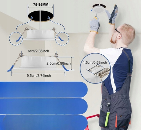 PANEL LED SUFITOWY PODTYNKOWY OKRĄGŁY 5W ciepła barwa