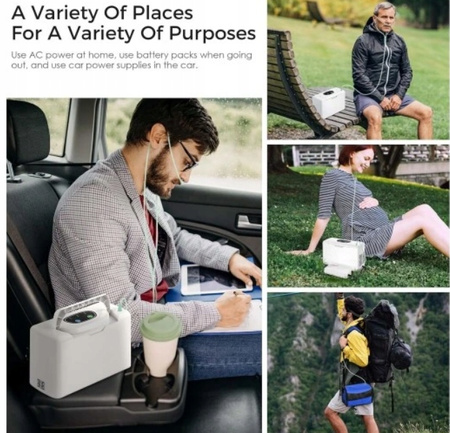 KONCENTRATOR TLENU PRZENOŚNY z baterią NA AKUMULATOR BATERIE TP-B1 3,5L/min