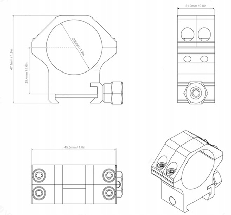 Dwuczęściowy montaż lunety 30mm