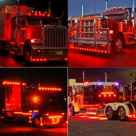 ZESTAW 10x LAMPA OBRYSOWA CZERWONA 9 LED diodowa OBRYSÓWKI 12V 24V