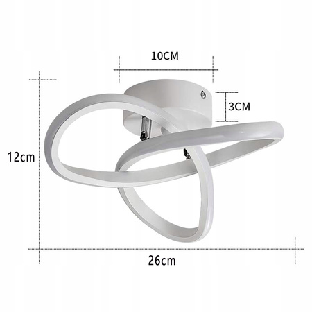 LAMPA SUFITOWA LED ŻYRANDOL LED 22W BIAŁY NOWOCZESNY 3000K 2500LM