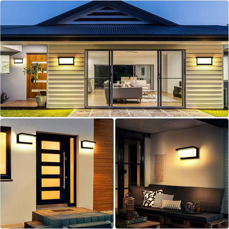 Kinkiet zewnętrzny lampa ogrodowa LED CZUJNIK RUCHU elewacyjna ścienna 18W