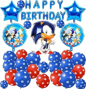 Zestaw Urodzinowy Balony Sonic Dekoracje Balony