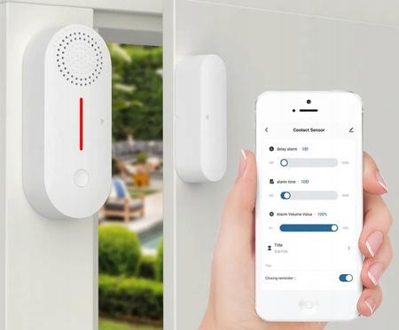 CZUJNIK SENSOR OTWARTYCH DRZWI OKNA TUYA WIFI ALARM