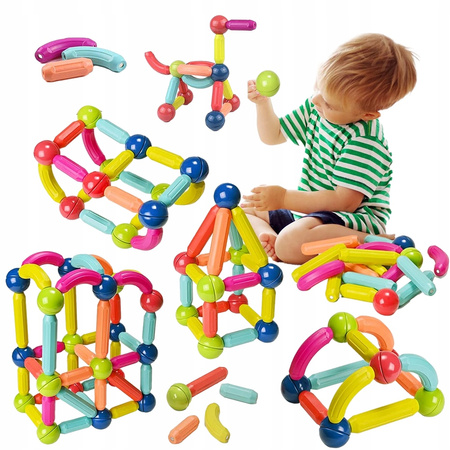 DUŻE KLOCKI MAGNETYCZNE KONSTRUKCYJNE ZESTAW 98 elementów