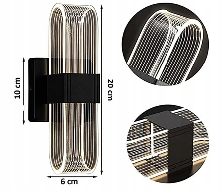 Nowoczesna Lampa Ścienna LED Kinkiet– Regulowana Barwa Światła powystawowa