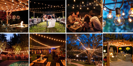 GIRLANDA ŚWIETLNA OGRODOWA 15M 25 Żarówki ZEWNĘTRZNA ŁAŃCUCH LAMPKI