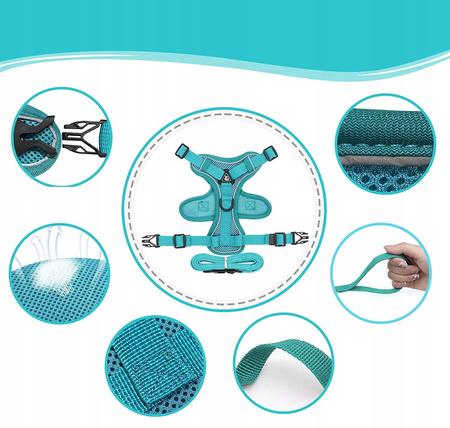 Szelki dla kota / psa WYGODNE BEZUCISKOWE S