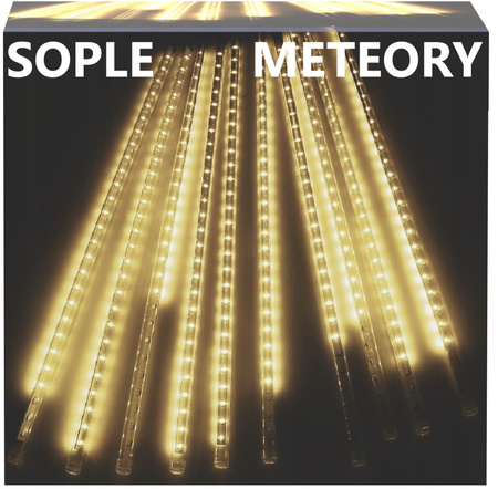 SOPLE METEORY BIAŁE CIEPŁE LED LAMPKI PADAJĄCY ŚNIEG 50cm Biały CIEPŁY