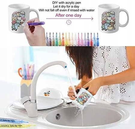  Marker akrylowy do ceramiki drewna kartonu metalu papieru Flysea 18 szt.