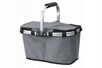 Kosz/koszyk na zakupy, piknik składany do samochodu SZARY