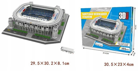 PUZZLE 3D STADION PIŁKARSKI REAL MADRYT FC SANTIAGO BERNABEU DUŻY 101 el.