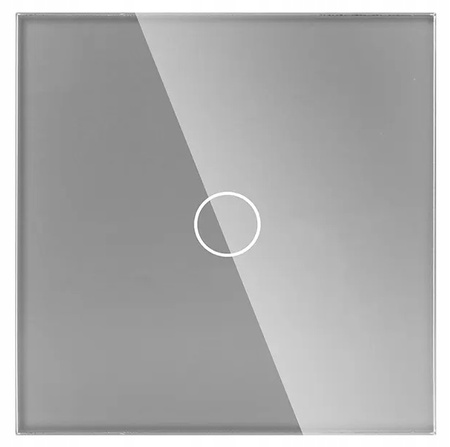 WŁĄCZNIK WYŁĄCZNIK ŚWIATŁA SZKLANY LED DOTYKOWY SREBRNY SZARY 1G POJEDYNCZY