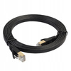 Kabel cat8 ethernet 2000MHz 7,5m czarny + zestaw do montażu