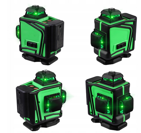 ZIELONY LEVEL 4D SAMOPOZIOMUJĄCY LASER 360 KRZYŻOWY 16 LINII ZESTAW
