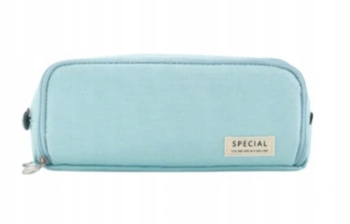 Piórnik szkolny potrójny saszetka kosmetyczka 3w1 BŁĘKITNY