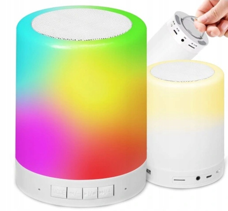 LAMPKA NOCNA Z GŁOŚNIKIEM BLUETOOTH, DOTYKOWA LAMPKA NOCNA, 6 KOLORÓW