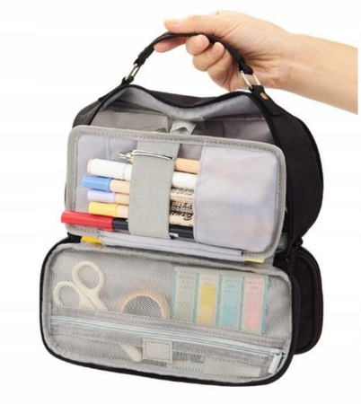 Szkolny Piórnik Rozkładany Komorowy Kosmetyczka 3w1