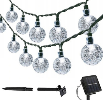 GIRLANDA LAMPKI OGRODOWE SOLARNE 300LED 32M biały ciepły świąteczne