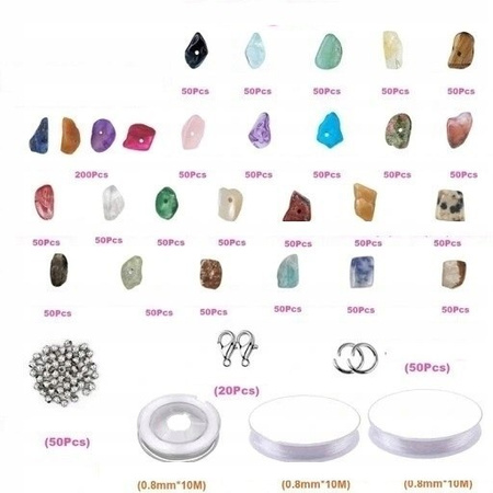 ZESTAW DO ROBIENIA BIŻUTERII BRANSOLETEK kamienie naturalne