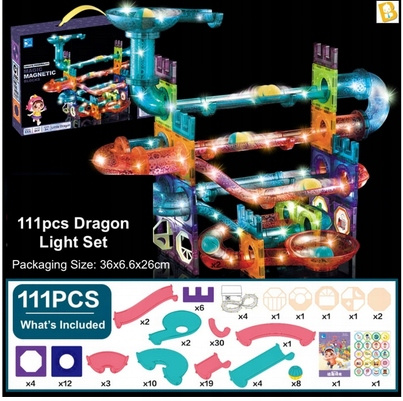 Zestaw magnetyczny Lite Dragon 111 sztuk zestaw - Magic Magnetic Blocks