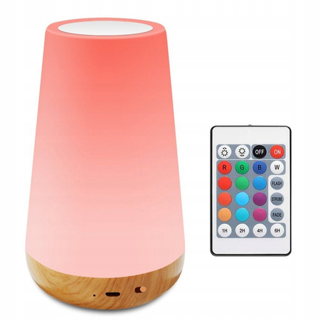 LAMPKA NOCNA LED ŚCIEMNIALNE RGB DOTYKOWA + PILOT