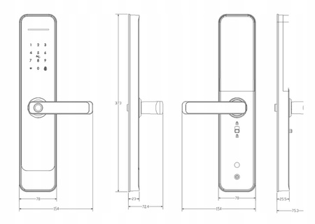 Inteligentny Zamek do Drzwi TTLock Bluetooth, Fingerprint, Karta, PIN