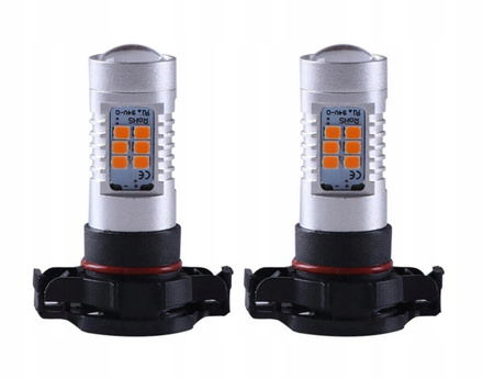 ŻARÓWKI LED 21 SMD 2835 H16 PSY24W 5202 9009 12V 24V CANBUS POMARAŃCZOWA