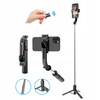 KIJEK DO SELFIE STICK TRIPOD STATYW z PILOTEM z LAMPA BLUETOOTH 104cm 360° (1)