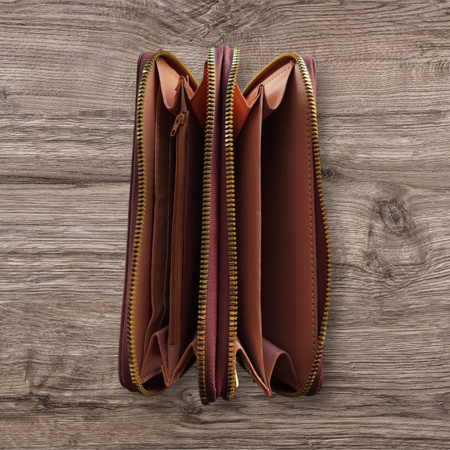 PORTFEL DAMSKI DUŻY PIKOWANY CIEMNY RÓŻOWY/DEEP PINK