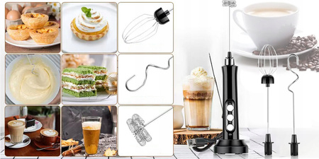 ELEKTRYCZNY SPIENIACZ DO MLEKA UBIJAK KAWY MIKSER 3W1 MOCNY WYDAJNY