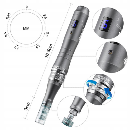 Dr Pen M8 20 Kartridży BEZPRZEWODOWY Dermapen
